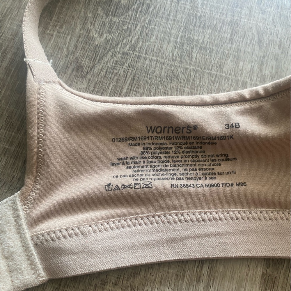 Warner’s Women’s Cloud 9 Super Soft Lightly Lined Wireless comfort Bra 34B 1269 - Picture 10 of 12